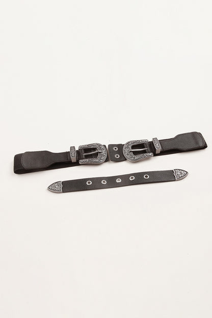 Symmetrical Zinc Alloy Buckle PU Leather Belt Easy Apparels