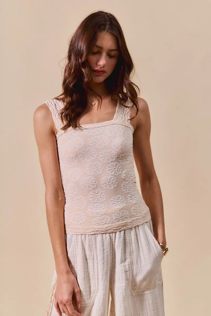 Trendsi SO ME Two Tone Floral Seamless Tank Top