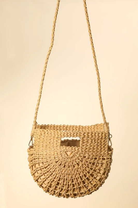 Fame Braided Semi Circle Tote Bag Ta one size Easy Apparels