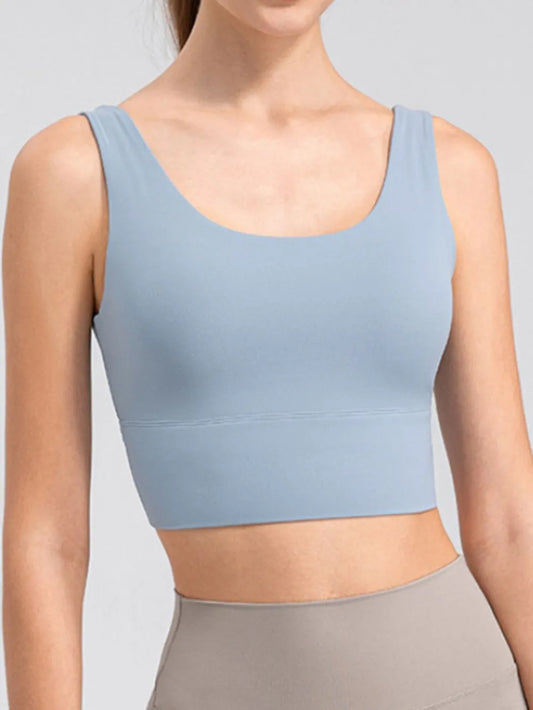 Scoop Neck Wide Strap Active Tank Easy Apparels