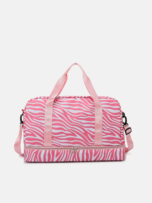 Oxford Cloth Leopard Travel Bag Pink Zebra One Size Easy Apparels