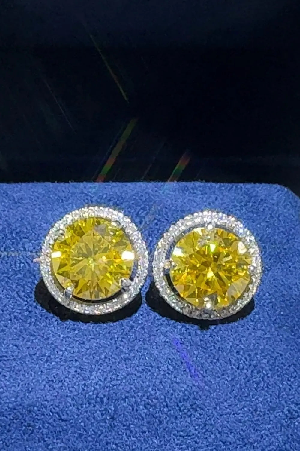 4 Carat Moissanite 925 Sterling Silver Earrings Gold One Size Easy Apparels