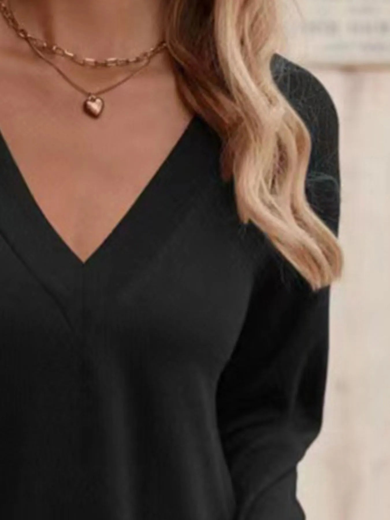 Trendsi V-Neck Long Sleeve T-Shirt
