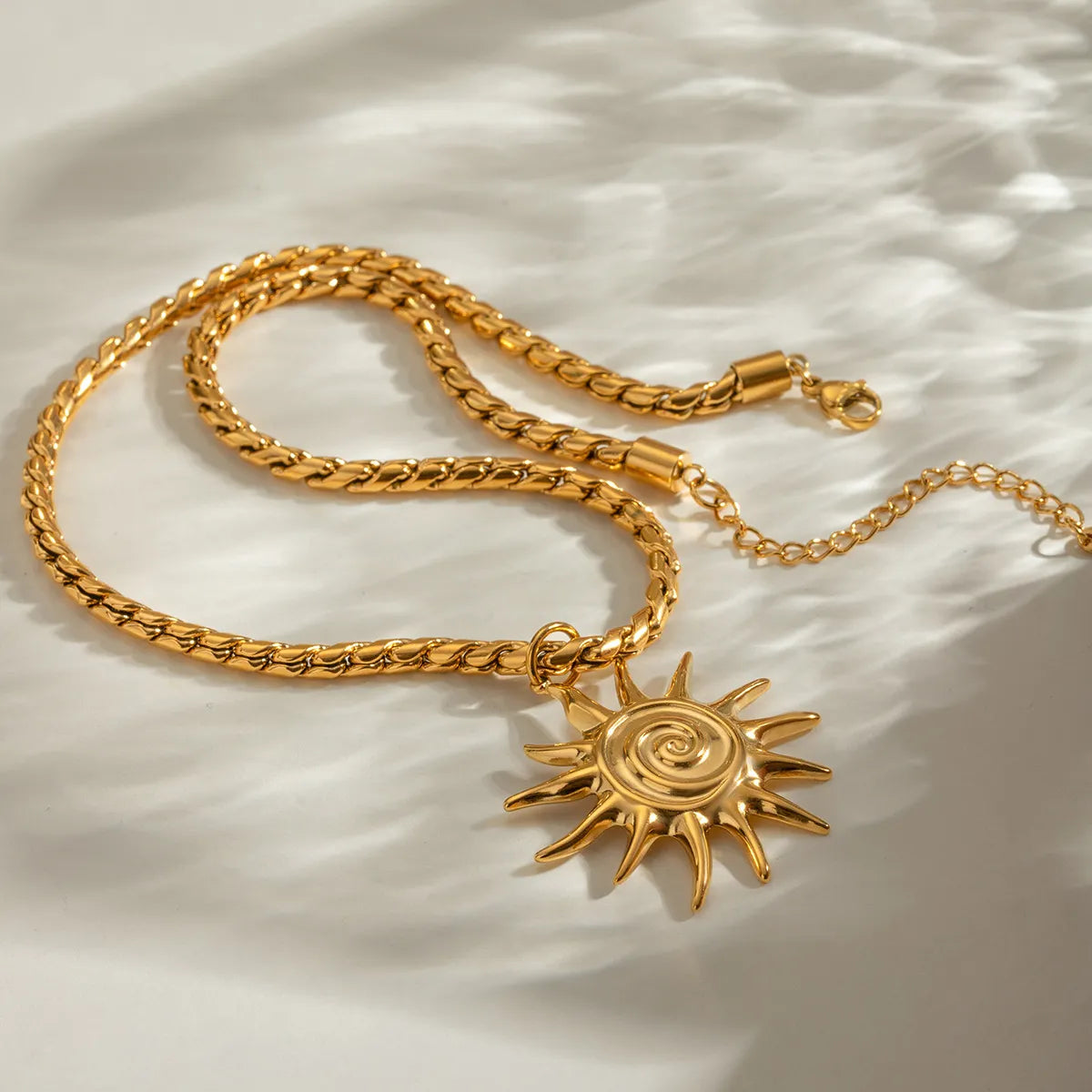 18K Gold-Plated Sun Pendant Necklace Easy Apparels