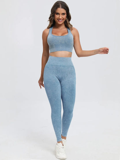 Scoop Neck Wide Strap Top and Pants Active Set Easy Apparels
