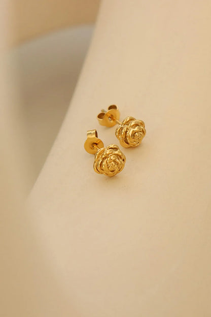 Titanium Steel Flower Stud Earrings Easy Apparels