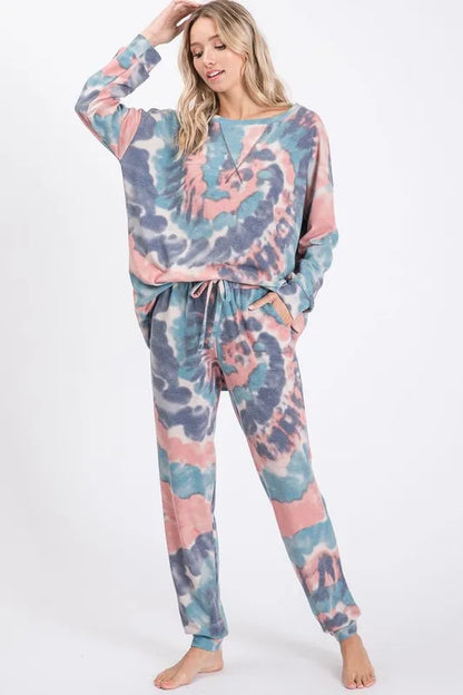 BiBi Tie Dye French Terry Casual Pants Easy Apparels