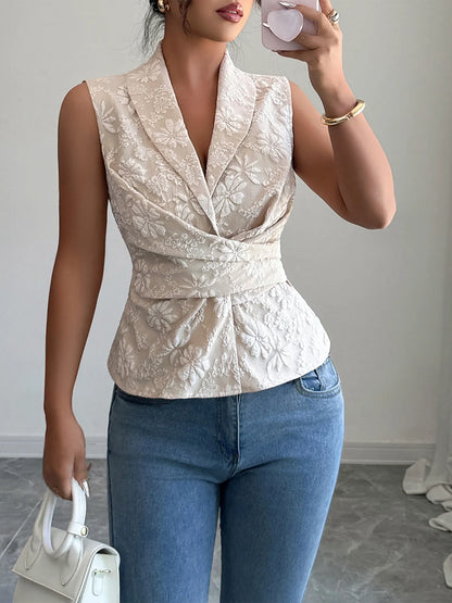 Trendsi Tie Waist Wrap Tank Top
