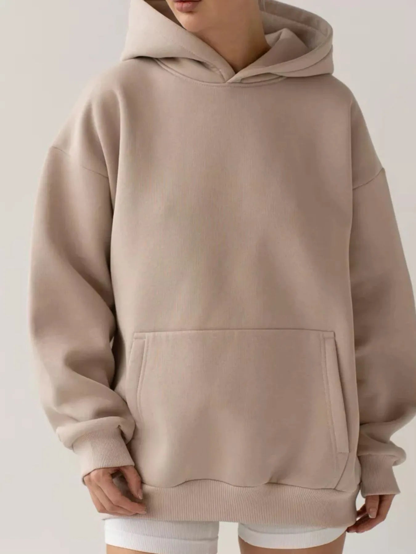 Trendsi Kangaroo Pocket Long Sleeve Hoodie