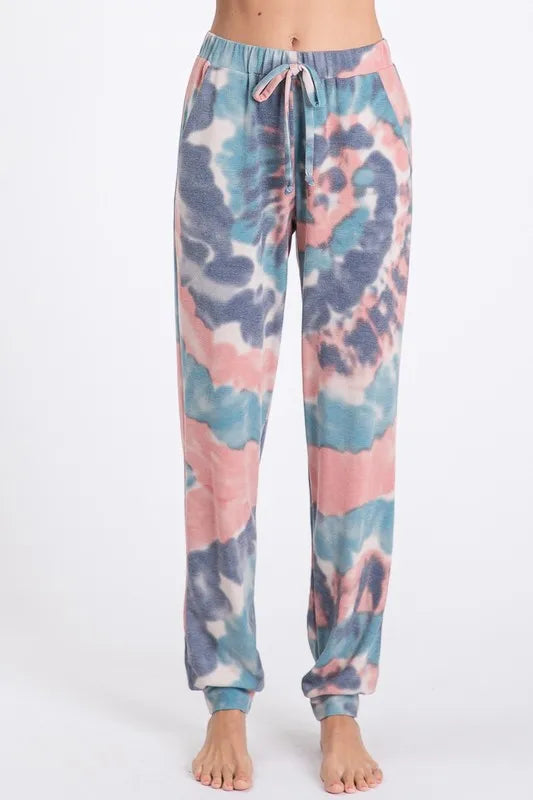 BiBi Tie Dye French Terry Casual Pants MULTI Easy Apparels