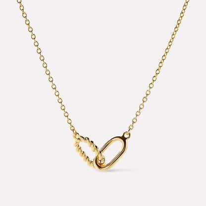 Interlocked Titanium Steel Necklace Gold One Size Easy Apparels