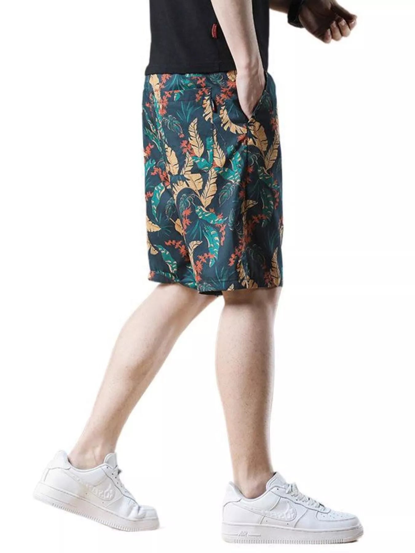 Men's Plus Size Drawstring Printed Loose Fit Shorts Easy Apparels