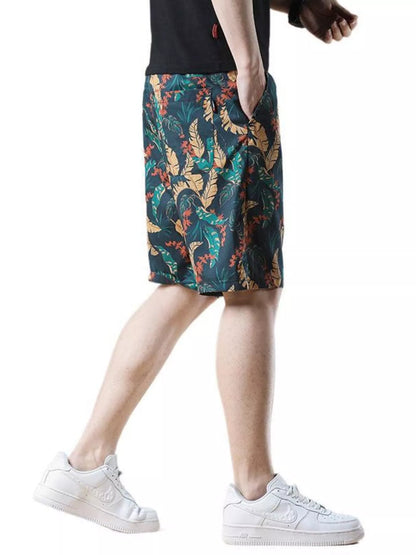 Men's Plus Size Drawstring Printed Loose Fit Shorts Easy Apparels
