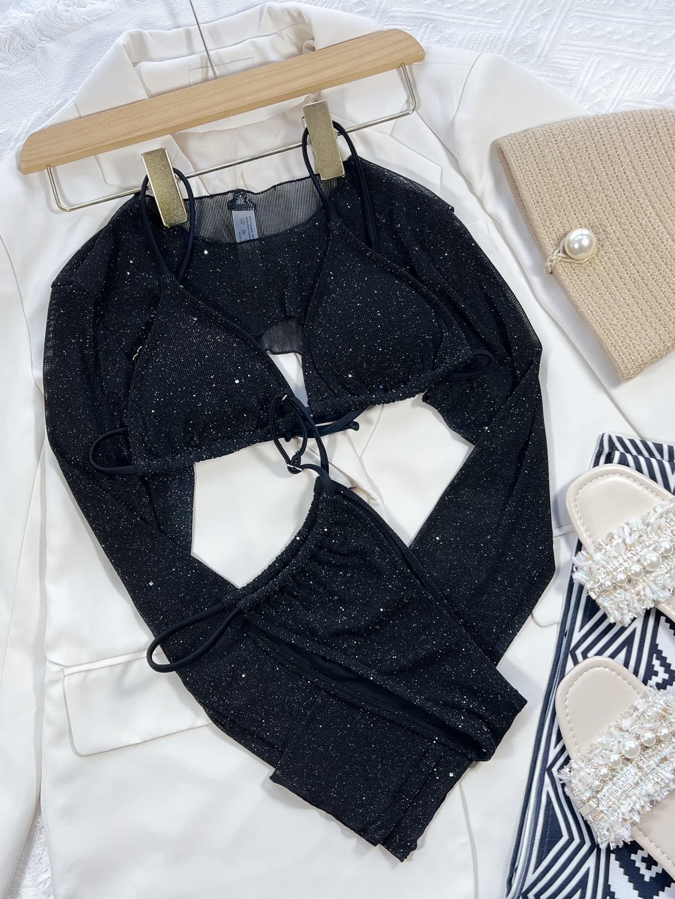 Glitter Three-Piece Swim Set Easy Apparels