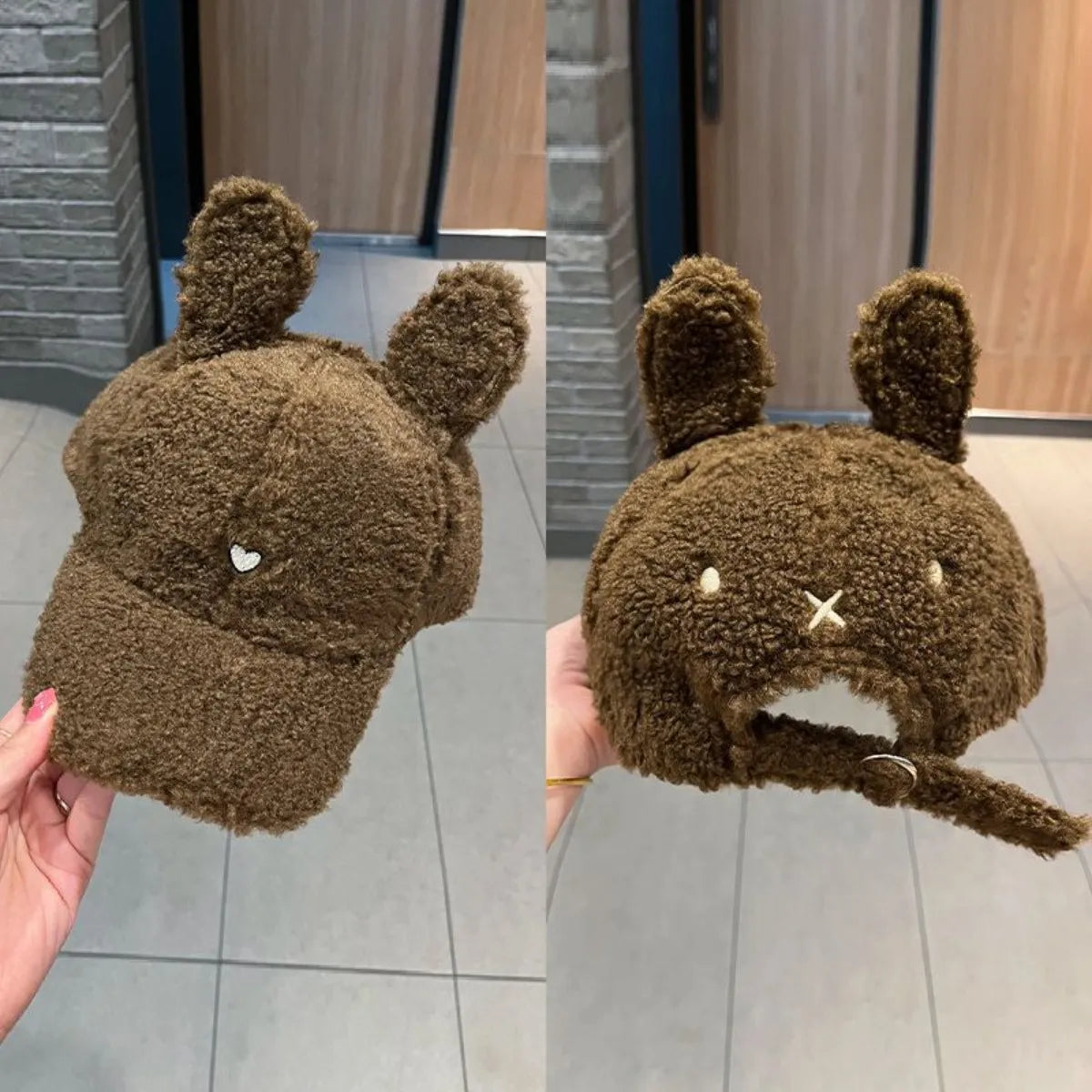 Cute Fluffy Bear Ears Winter Hat Easy Apparels