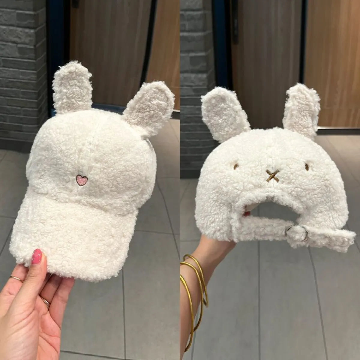 Cute Fluffy Bear Ears Winter Hat Easy Apparels