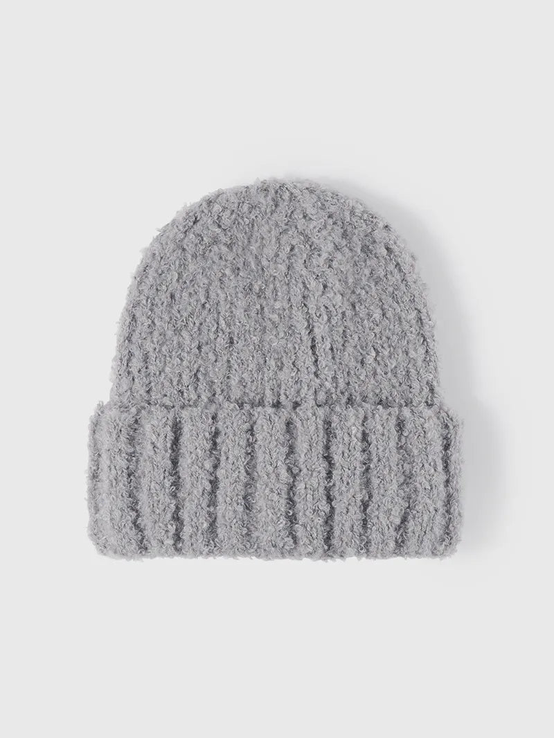 Thermal Teddy Knit Hat Gray One Size Easy Apparels