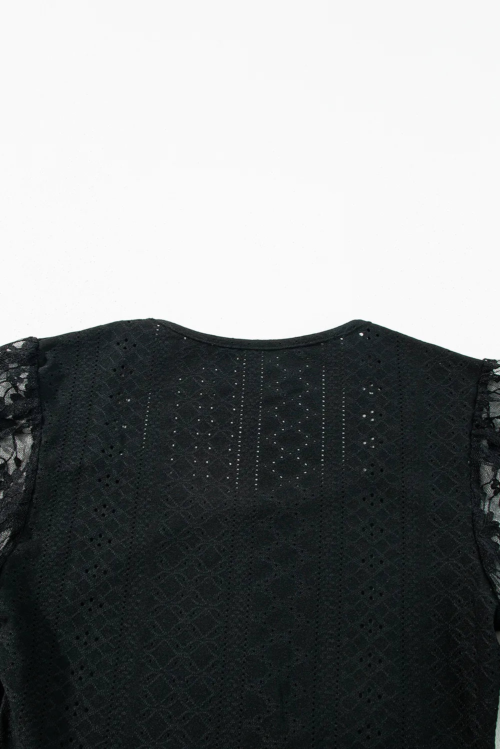 Trendsi Eyelet Lace Long Sleeve Bodysuit