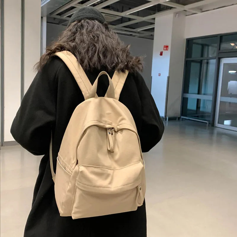 Zip Cotton Backpack Bag Easy Apparels