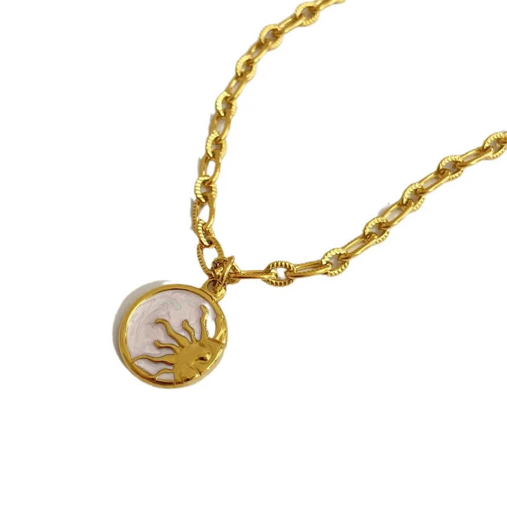 Titanium Steel Sun & Moon Necklace Easy Apparels