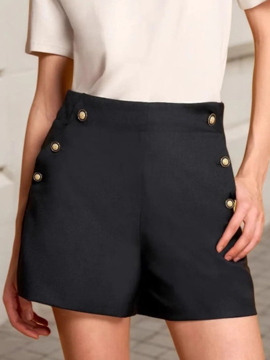 High-Waisted Shorts Black Easy Apparels