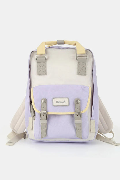 Himawari Contrast Water and Scratch-Resistant Nylon Backpack Bag Gery One Size Easy Apparels