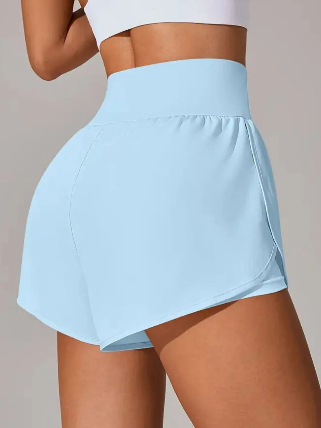 Pocketed High Waist Active Shorts Easy Apparels