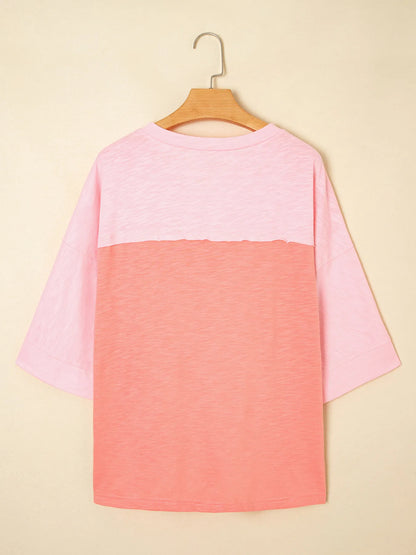 Trendsi Flower Patched Exposed Seam Oversized T Shirt