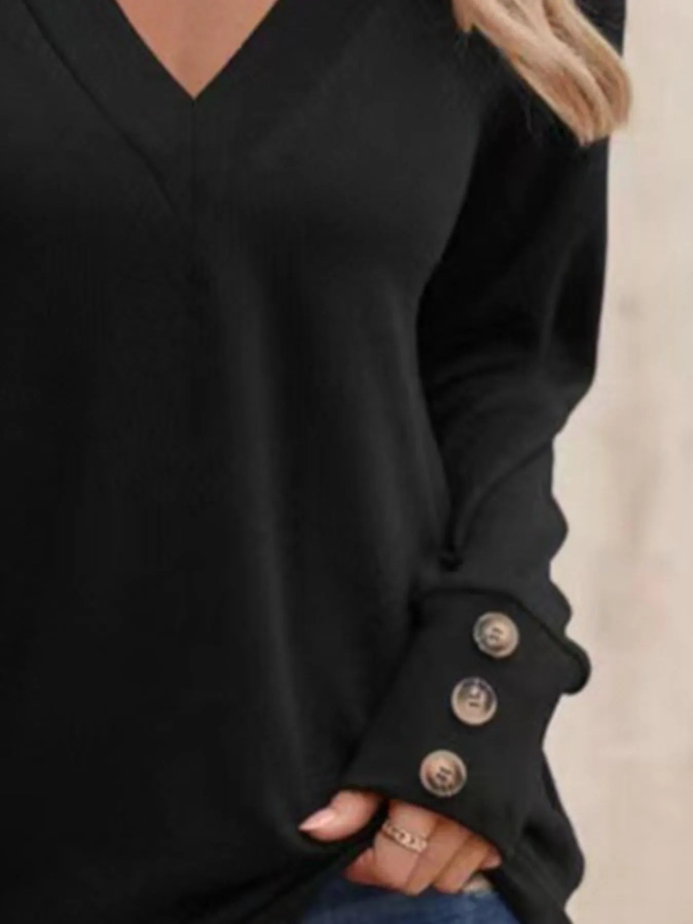 Trendsi V-Neck Long Sleeve T-Shirt