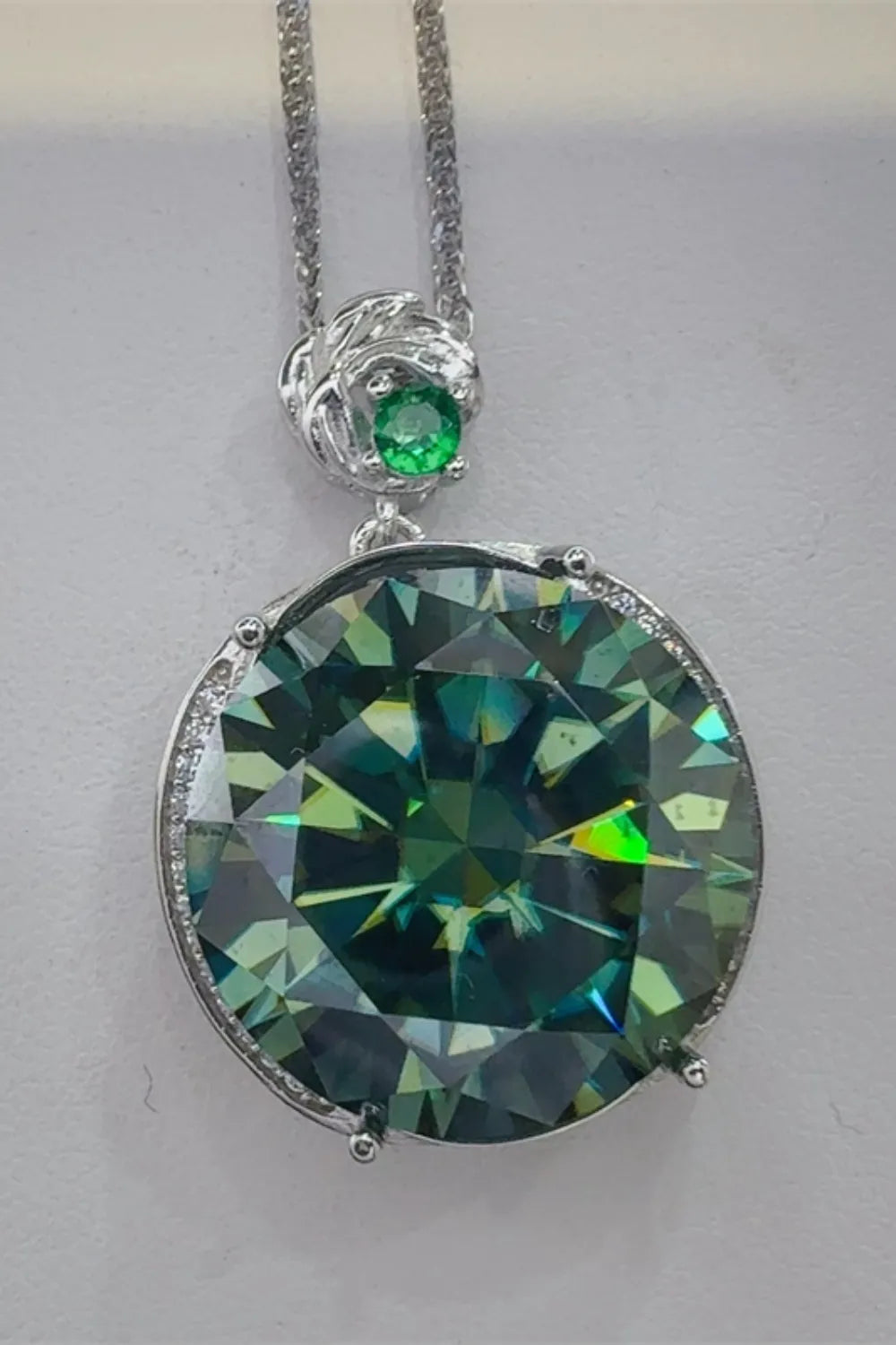 20 Carat Moissanite 925 Sterling Silver Pendant Necklace Easy Apparels