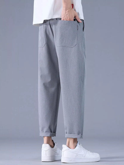 Men's Relaxed Fit Pants Light Gray Easy Apparels
