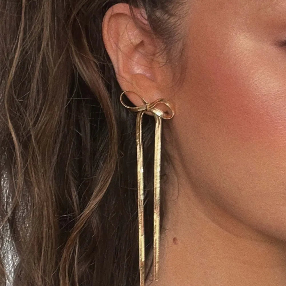Stainless Steel Bow Bar Earrings Easy Apparels
