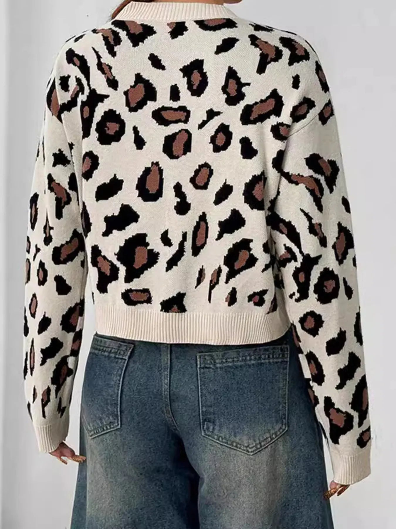 Leopard Tie Front Cardigan Easy Apparels