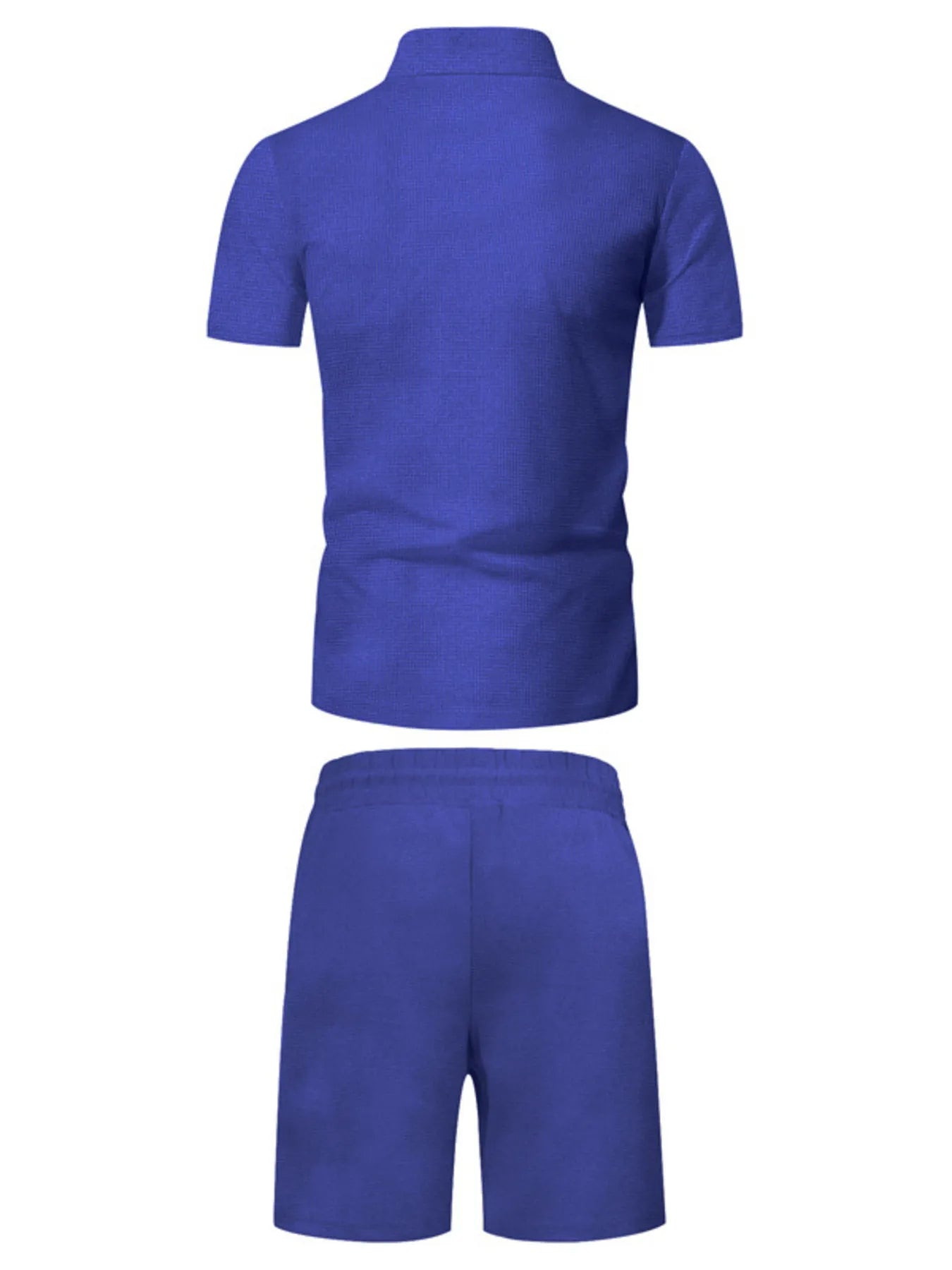 Men's Plus Size Zip Up Short Sleeve Top and Shorts Set Easy Apparels