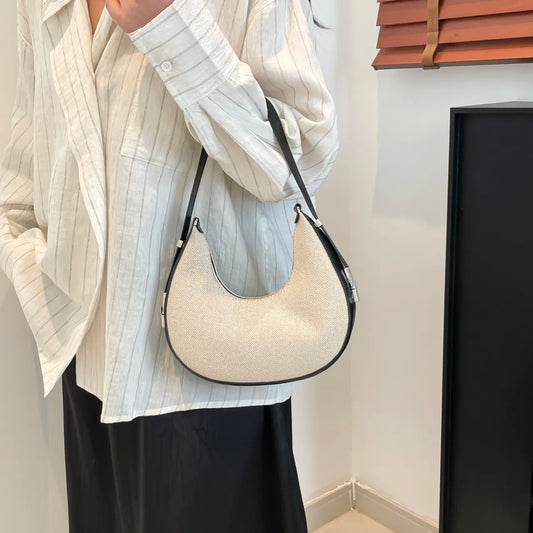 Crescent Moon Shoulder Bag Black onesize Easy Apparels