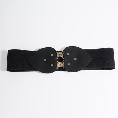 Alloy Leaf Buckle Elastic Belt Easy Apparels