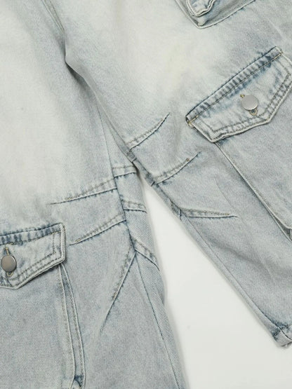 Men's Wide Leg Cargo Denim Shorts Easy Apparels