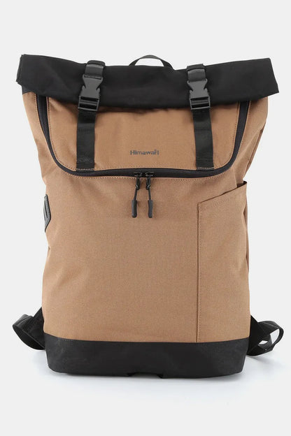 Himawari Contrast Waterproof Canvas Backpack Bag Mocha One Size Easy Apparels