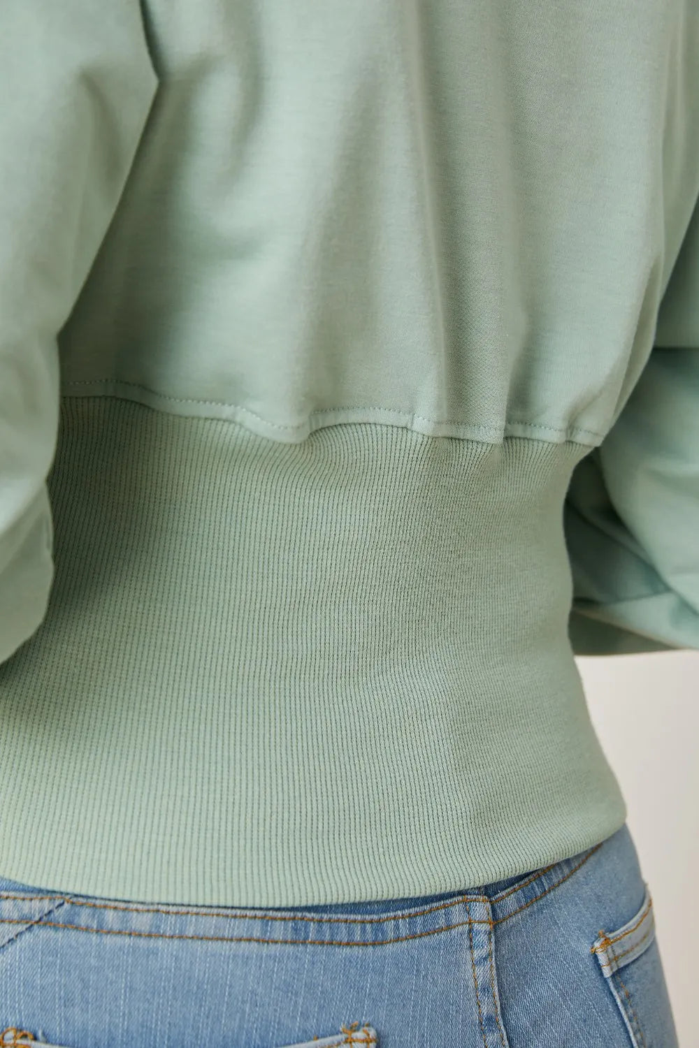 Trendsi Boat Neck Lantern Sleeve Blouse