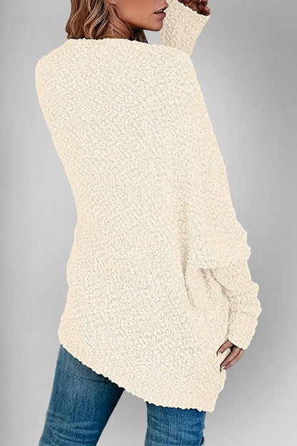 Double Take Pocketed Open Front Long Sleeve Cardigan Easy Apparels