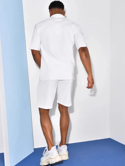 Men's Plus Size Button Up Shirt and Shorts Set Easy Apparels