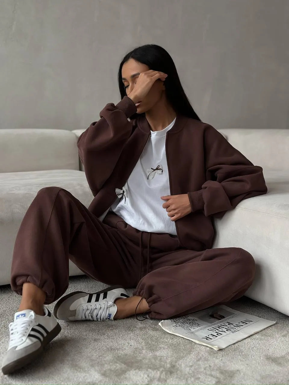 Trendsi Bow Round Neck Oversized T-Shirt