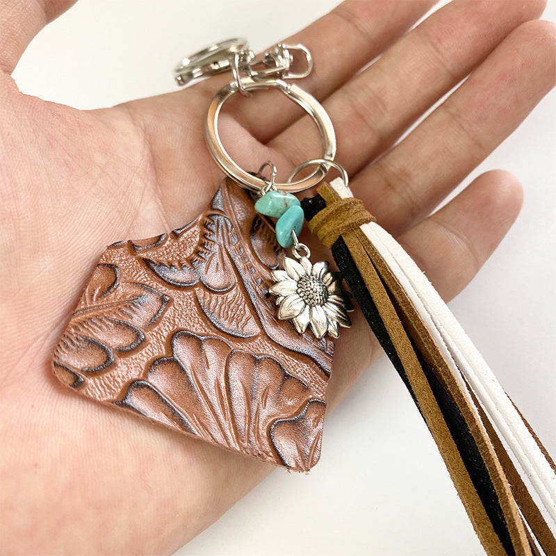 Turquoise Fringe Detail Key Chain Easy Apparels
