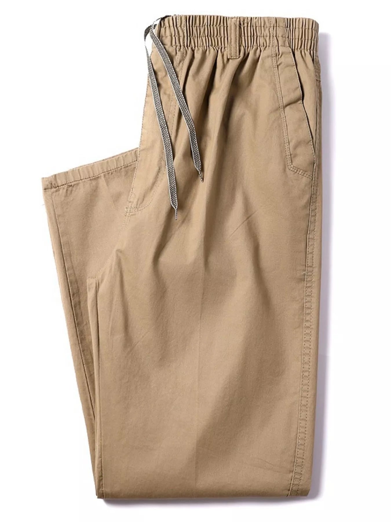 Men's Plus Size Drawstring Loose Fit Pants Earthy Yellow Easy Apparels
