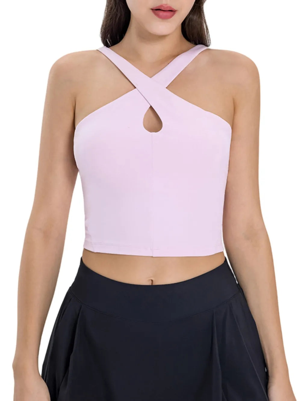 Millennia Crisscross Grecian Neck Active Cami Easy Apparels