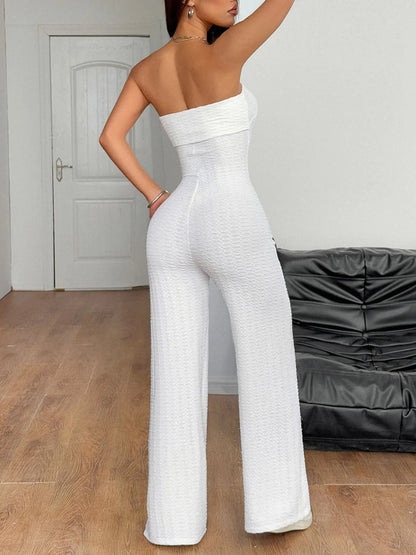 Sweetheart Neck Wide Leg Tube Jumpsuit Easy Apparels