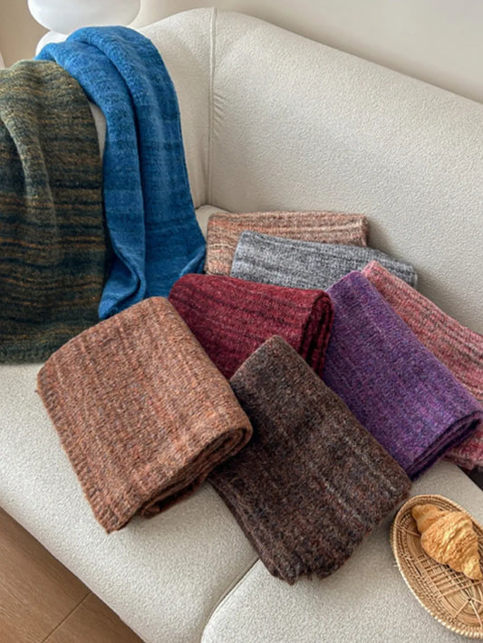 Striped Detail Knit Scarf Easy Apparels