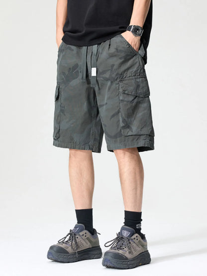 Men's Full Size Drawstring Cargo Shorts Plus Size Easy Apparels