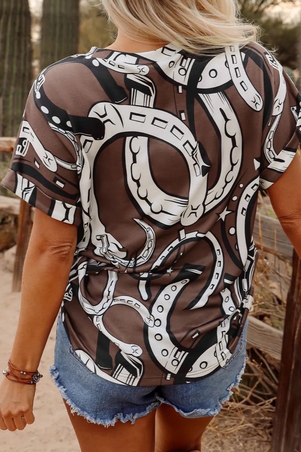 Trendsi Printed Round Neck Short Sleeve T-Shirt
