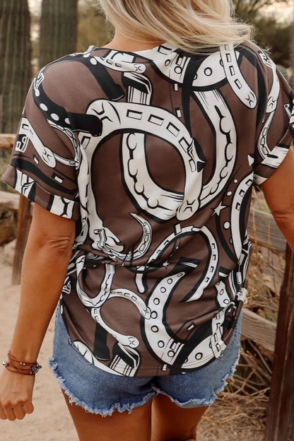 Trendsi Printed Round Neck Short Sleeve T-Shirt